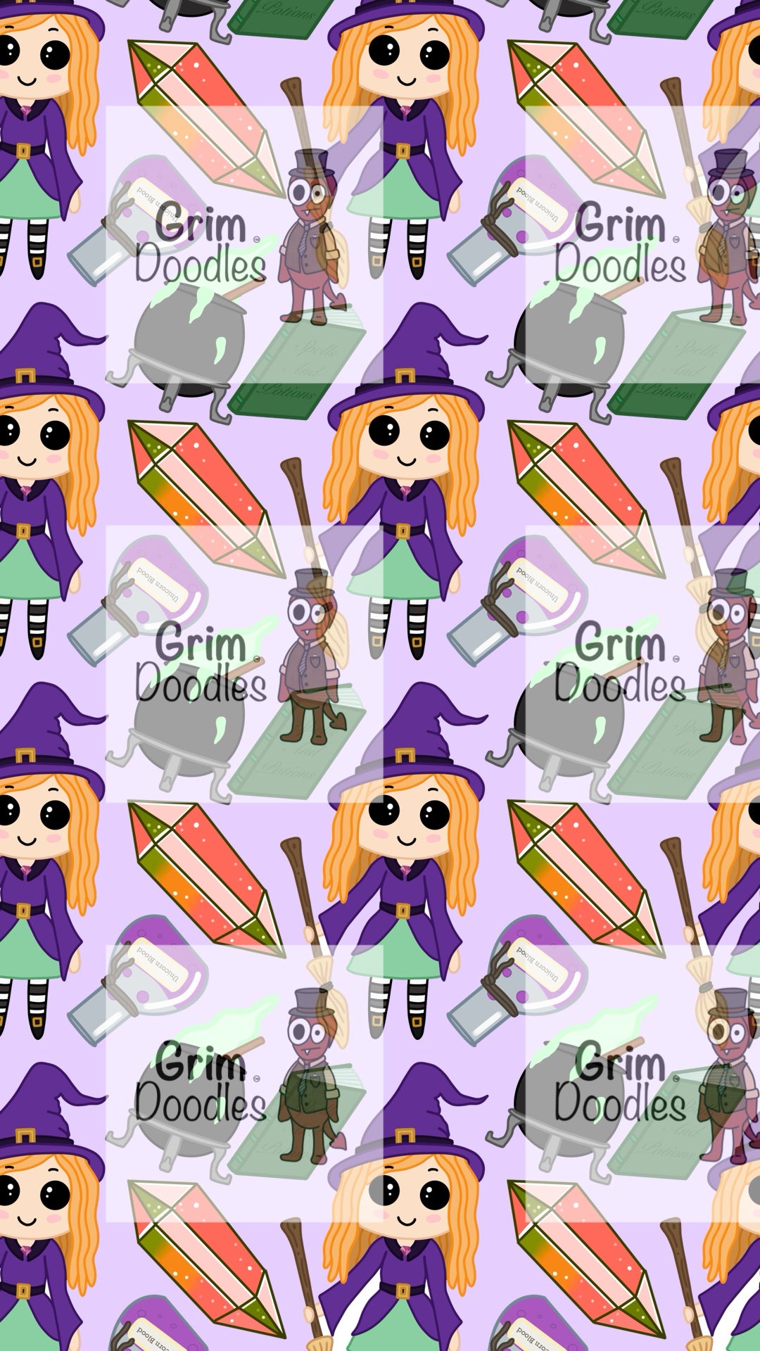Ellie The Baby Witch Mobile Phone Wallpaper