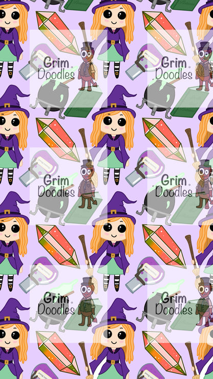 Ellie The Baby Witch Mobile Phone Wallpaper