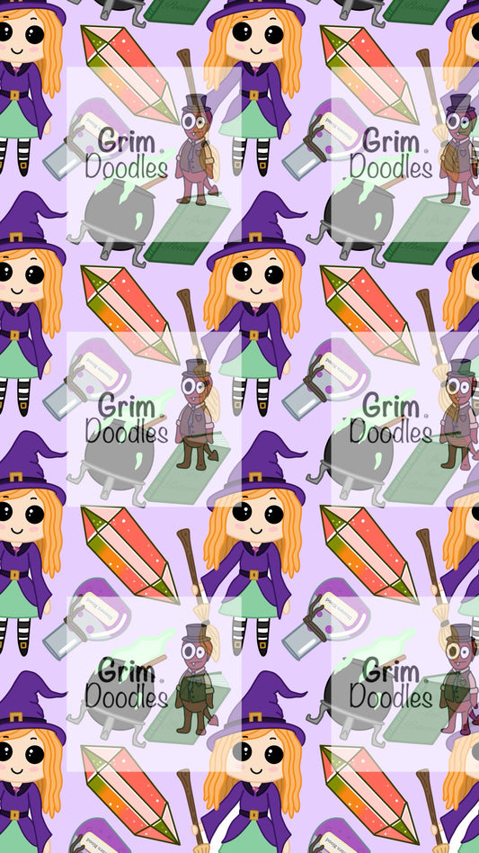 Ellie The Baby Witch Mobile Phone Wallpaper