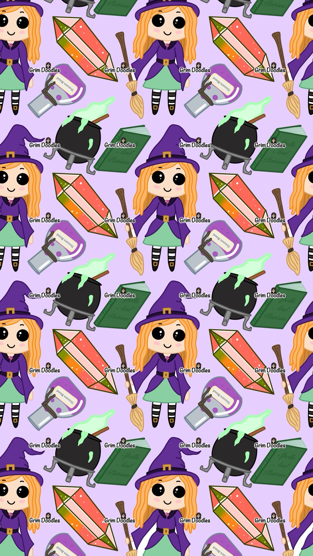 Ellie The Baby Witch Mobile Phone Wallpaper