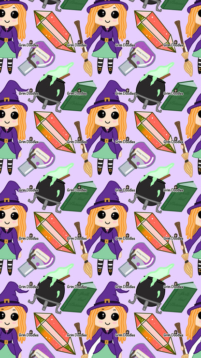 Ellie The Baby Witch Mobile Phone Wallpaper