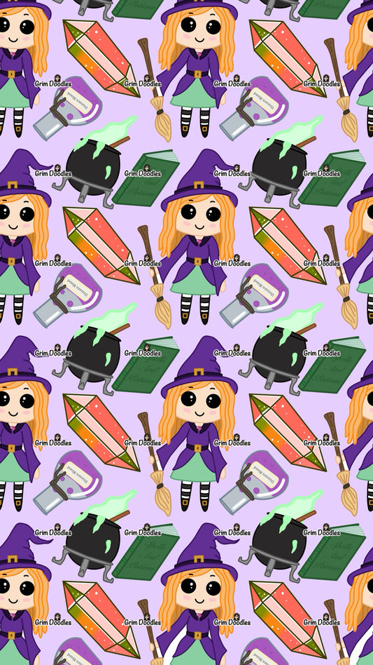 Ellie The Baby Witch Mobile Phone Wallpaper