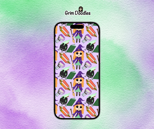 Ellie The Baby Witch Mobile Phone Wallpaper